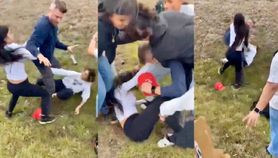 Caos en protesta estudiantil en Texas; jovencita es agredida por simpatizante de Trump | VIDEO