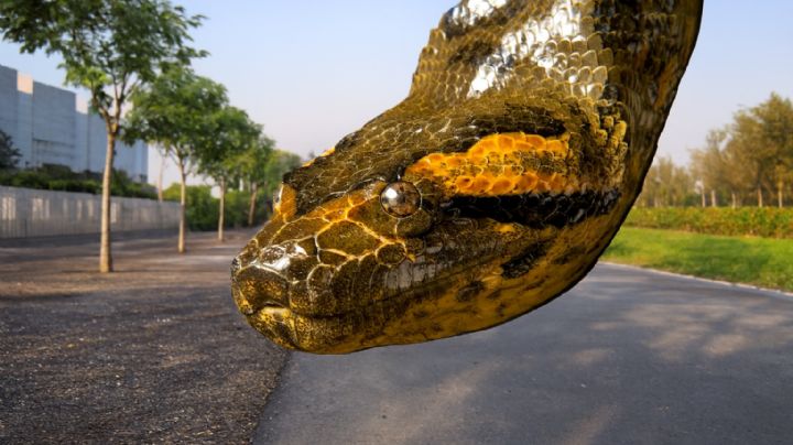 Mujer se topa con serpiente gigante en zona recreativa de Matamoros; pensó que era una rama