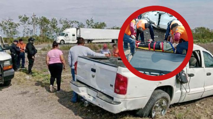 Volcadura de camioneta deja a una adulta mayor muerta; viajaba con toda su familia a Reynosa
