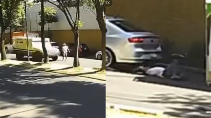 Camioneta de valores, a exceso de velocidad, atropella a trabajador de la calle en CDMX | VIDEO