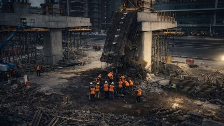 Cuatro obreros heridos tras caída de varillas en obra del Metro de Monterrey