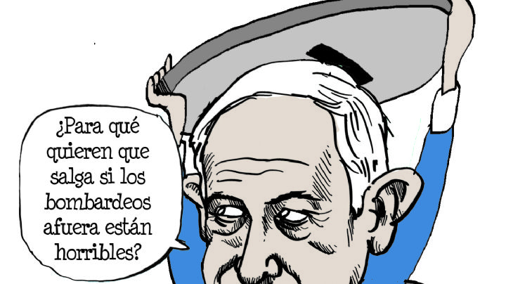 Cartón de Adrián: Netanyahu desaparecido