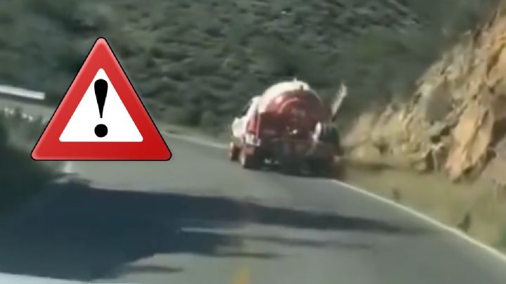 MOMENTO EXACTO en el que pipa con gas LP cae a un barranco; ¿explotó, qué le pasó al chofer?