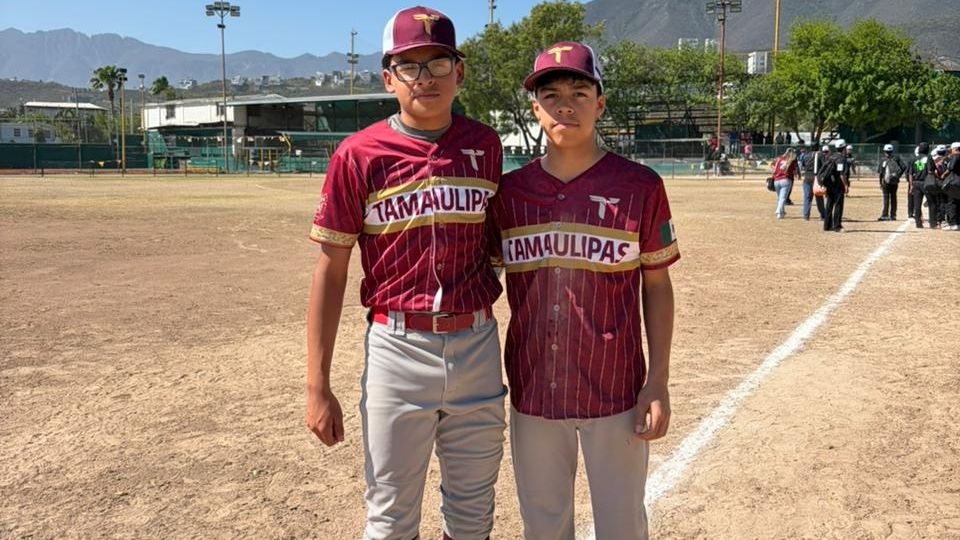 Calidad fronteriza en la Selección de Tamaulipas de Beisbol, categoría Prejunior 2013-2012, Roberto González e Iker Calvillo.