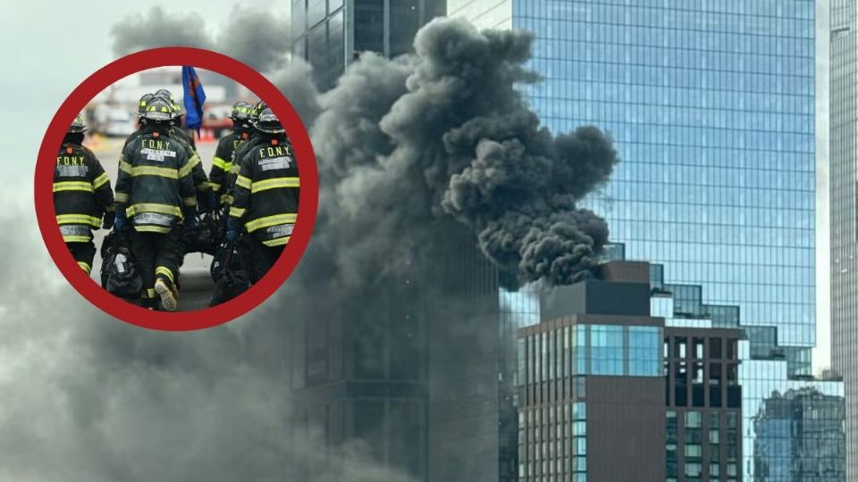 Los bomberos combaten el gran incendio en Nueva York.