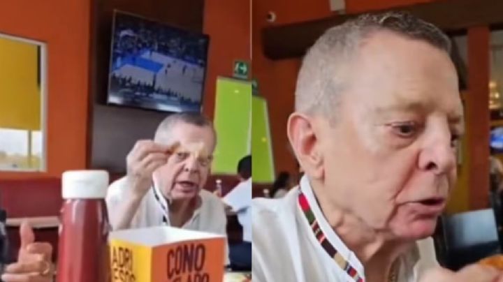 César Bono se 'asfixia' en restaurante mientras comía pollo frito en transmisión en vivo | VIDEO