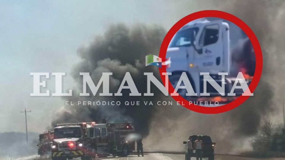 Laredo: pipa llena de combustible arde en llamas en la Carretera 59; amenaza con explotar