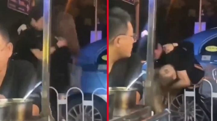 Hombre estrangula a mujer en la calle mientras transeúntes graban sin hacer nada | VIDEO