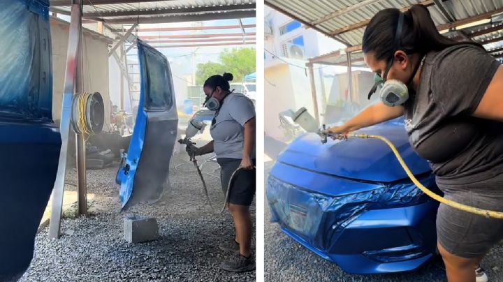 Aprendió a pintar autos desde niña en Nuevo Laredo y hoy arrasa en TikTok: la historia de Aylin Castillo