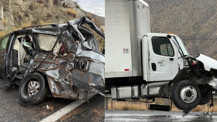 Camioneta familiar sufre aparatoso choque en carretera Saltillo-Torreón; se impactó de frente contra camión
