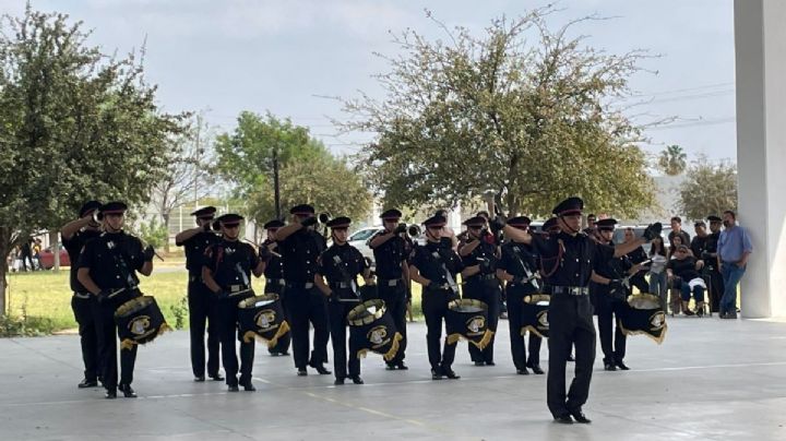 Bandas de guerra compiten en la Primera Copa Pegasos 2026 en Nuevo Laredo