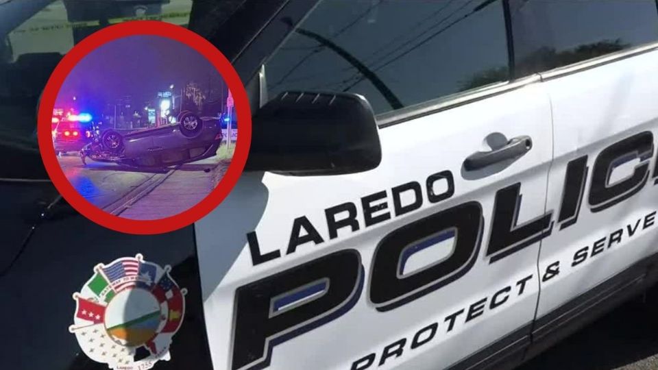 Los tres jóvenes terminaron volcados en Laredo.