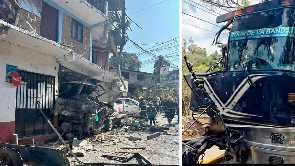 Graves destrozos dejó el camión a su paso