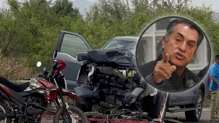 Muere motociclista tras choque frontal con camioneta; Jaime Rodríguez 'El Bronco' viajaba como copiloto