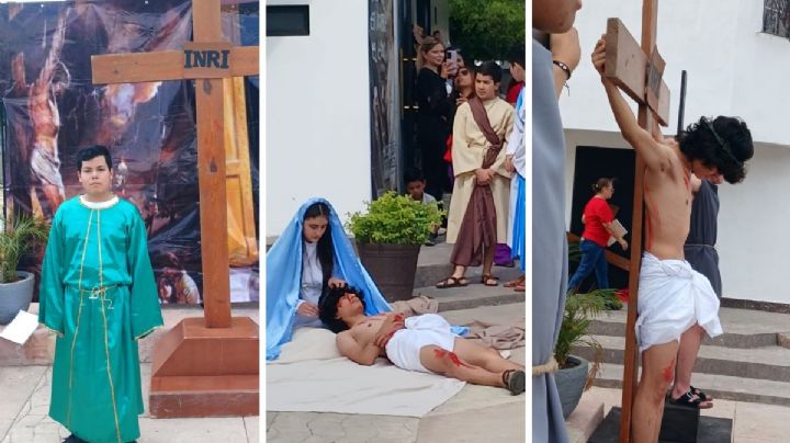 Recrean jóvenes de Nuevo Laredo la crucifixión de Jesucristo