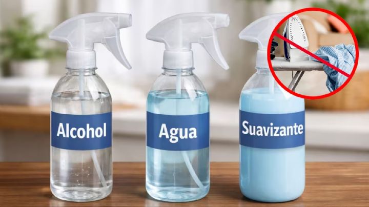 Adiós a la plancha: El truco viral con agua, alcohol y suavizante que deja la ropa como nueva